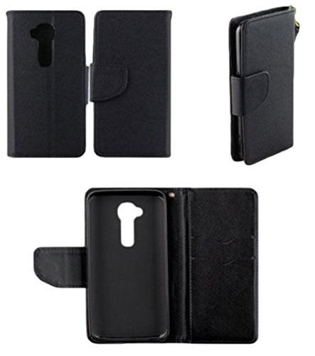 myLife Obsidian Black {Sleek Design} Faux Leather (Multipurpose - Card, Cash and ID Holder + Magnetic Closing) Folio Slimfold Wallet for the LG G2 Smartphone (External Textured Synthetic Leather with Magnetic Clip + Internal Secure Snap In Closure Hard Rubberized Bumper Holder)