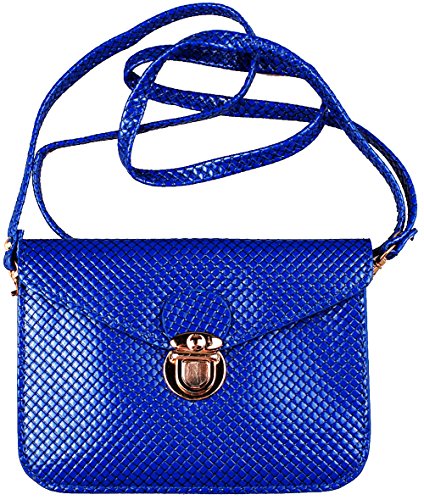 myLife True Blue {Stylish Fancy Design} Faux Leather (Card, Cash, ID Holder and More + Clasp Closing) Slim Shoulder Purse for the All-New HTC One M8 Android Smartphone - AKA, 2nd Gen HTC One (External Textured Synthetic Leather with Snap Clasp + Soft Inside)