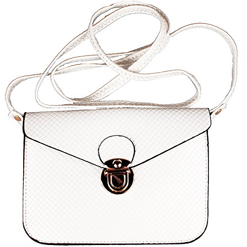 myLife Bright White {Stylish Fancy Design} Faux Leather (Card, Cash, ID Holder and More + Clasp Closing) Slim Shoulder Purse for the All-New HTC One M8 Android Smartphone - AKA, 2nd Gen HTC One (External Textured Synthetic Leather with Snap Clasp + Soft Inside)