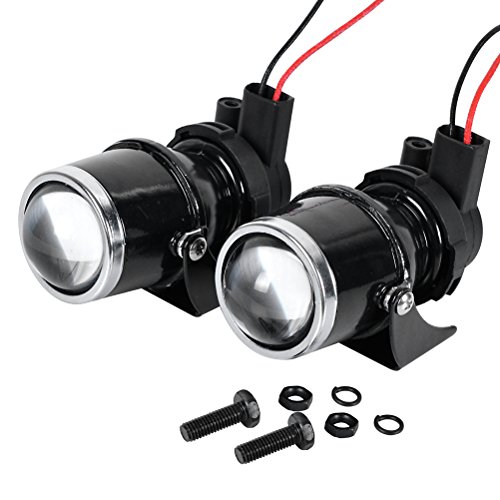 Astra Depot 55W H3 Projector Glass Lens Driving Fog Lamp Light Halogen Bulb + Bracket Kit (PAIR)