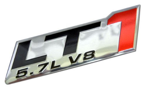 LT1 5.7L V8 Red Engine Emblem Badge Nameplate Highly Polished Aluminum Chrome Silver for GM General Motors Performance Chevy Chevrolet Corvette C4 Buick Camaro Roadmaster Pontiac Trans AM Chevy Caprice SS Impala SS Cadillac Fleetwood Pontiac Firebird Z28