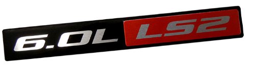 Red Black 6.0L Liter LS2 Real Aluminum Engine Hood Emblem Badge Nameplate for GM General Motors Performance Chevy Chevrolet CHEVY CORVETTE SSR 2005 2006 05 06 PICK UP HOLDEN VAUXHALL CTSV Pontiac GTO Chevrolet Trailblazer SS 2006 2007 2008 2009 06 07 08 09 Saab 9-7X Aero