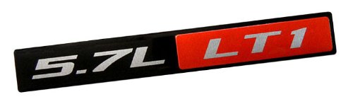 Red Black 5.7L Liter LT1 Real Aluminum Engine Hood Emblem Badge Nameplate for GM General Motors Performance Chevy Chevrolet Corvette C4 Buick Camaro Roadmaster Pontiac Trans AM Chevy Caprice SS Impala SS Cadillac Fleetwood Pontiac Firebird Z28