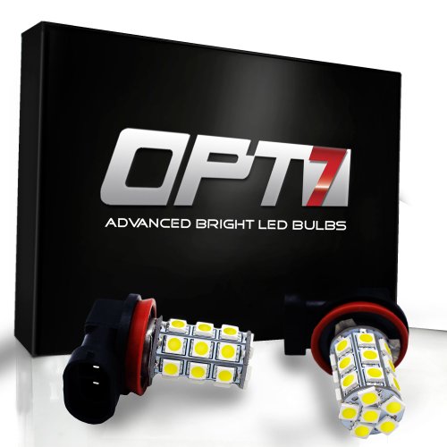OPT7® 9006 Advanced Bright 27-SMD LED Fog Light Bulbs - 6000K Cool White - Plug-n-Play (Pack of 2)
