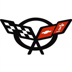 Corvette Accessories Unlimited C5 Corvette Cross Flag Universal emblem Red/White/Black