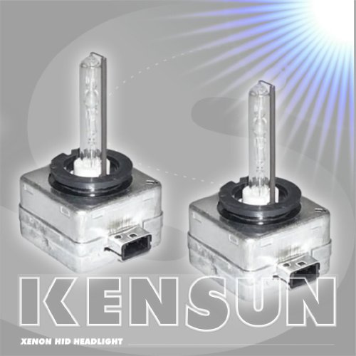 Super Bright HID Xenon Low Beam Headlight Replacement Bulbs by Kensun - (Pack of two bulbs) - D1S - 5000K
