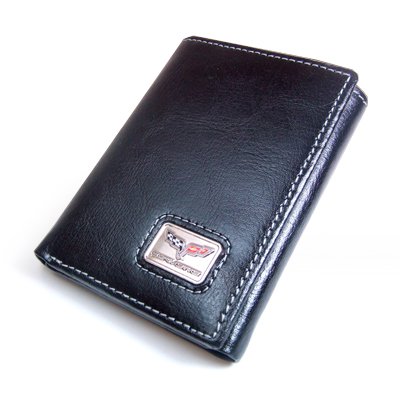 Chevrolet Corvette C6 Tri-fold Leather Wallet