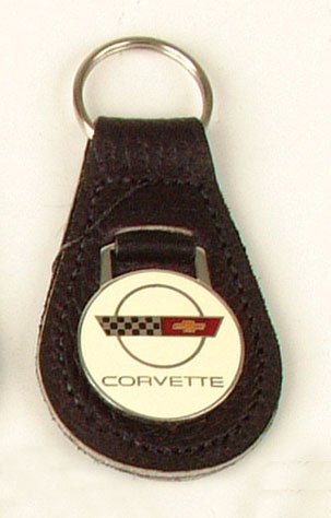 C4 Corvette Black Leather Key Fob