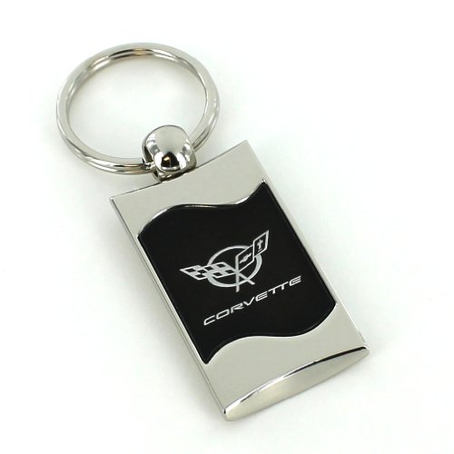 CORVETTE C5 BLACK SPUN BRUSHED METAL KEY RING CORVETTE C5 BLACK SPUN BRUSHED METAL KEY RING