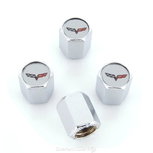 Corvette C6 Logo Tire Stem Valve Caps