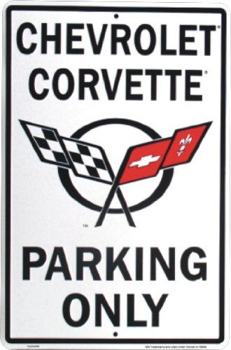 Chevrolet Corvette Parking only metal sign