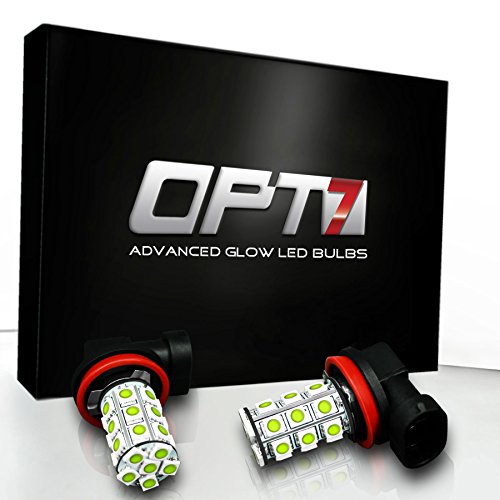 OPT7® H10 Advanced Glow 27-SMD LED Fog Light Bulbs - 10000K Deep Blue - Plug-n-Play (Pack of 2)