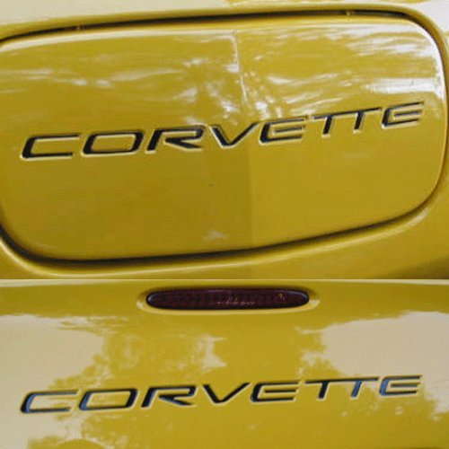 C5 CORVETTE 97 98 99 00 01 02 03 04 Front & Rear Bumper Vinyl Inserts Decals Letters - 38 Colors to choose from (Color :: Black)