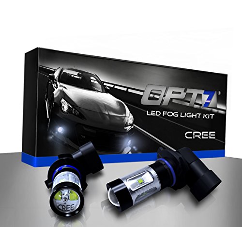 OPT7® H10 CREE LED DRL Fog Light Bulbs - 5000K Bright White- Plug-n-Play (Pack of 2)