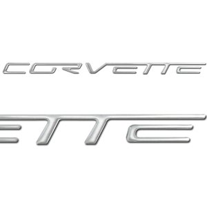 Corvette Domed Bumper Insert/Decals - (Set) : C6, Z06, ZR1, Grand Sport - Chrome