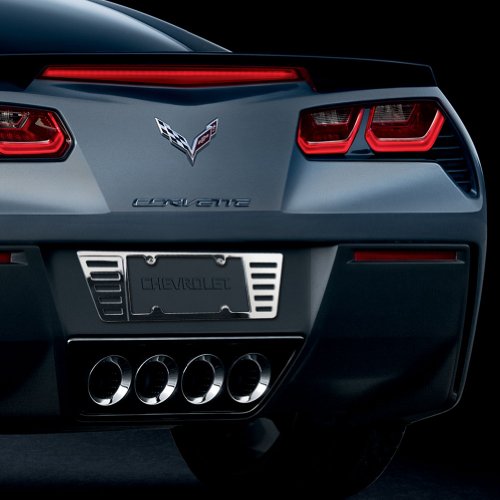 C7 Stingray Corvette Chrome Engraved Rear License Frame - CNC Machined Billet Premium