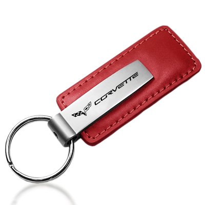 Chevrolet Corvette C5 Red Leather Car Key Chain , Official Licensed