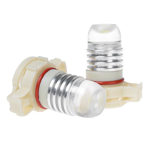 2x White 6000K 3W H16 5202 2504 PSX24W COB LED Dull Polish Len DRL Driving Fog Light