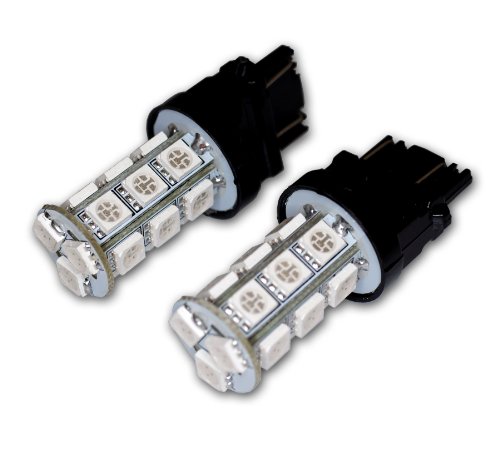 TuningPros LEDFS-3157-AS18 Front Signal LED Light Bulbs 3157, 18 SMD LED Amber 2-pc Set