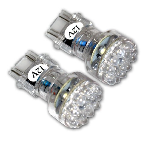 TuningPros LEDPL-3157-B24 Parking Light LED Light Bulbs 3157, 24 LED Blue 2-pc Set
