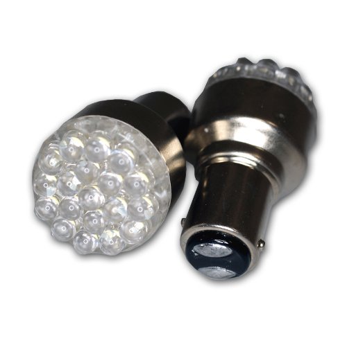 TuningPros LEDPL-1157-A19 Parking Light LED Light Bulbs 1157, 19 LED Amber 2-pc Set