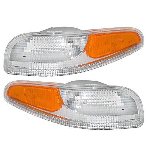Driver and Passenger Park Signal Corner Marker Lights Daytime Running Lamps Lenses Replacement for Chevrolet 10301357 10301356