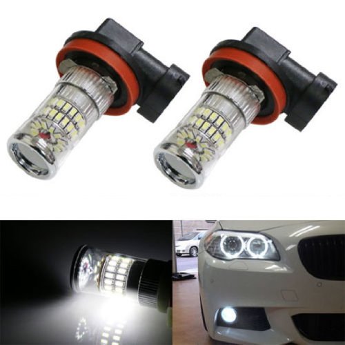 iJDMTOY X-Bright White 48-SMD H11 H8 LED Bulbs w/ Reflector Mirror Design For Fog Lights