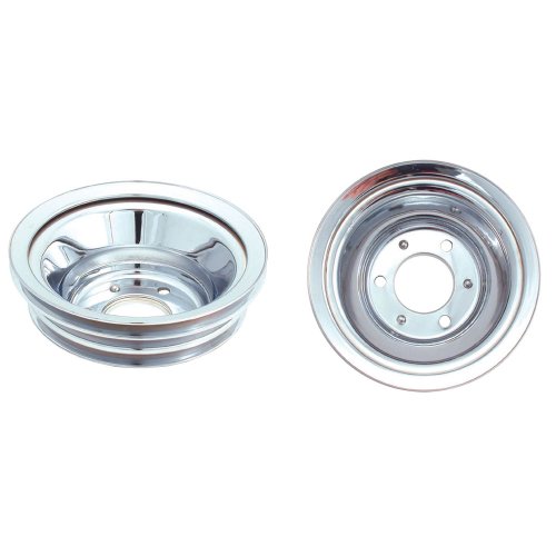 Spectre Performance 4508 Chrome Triple Belt Crankshaft Pulley for Big Block Chevy with Long Water Pump