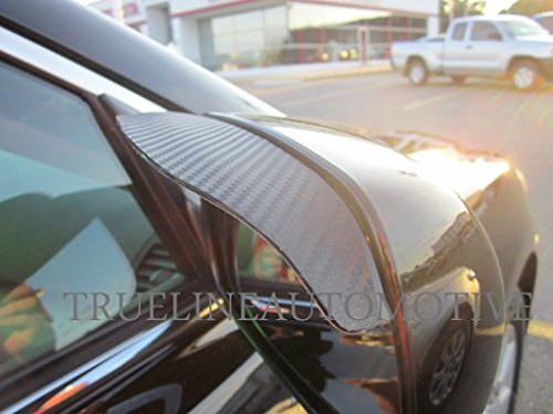 Black Carbon Fiber Mirror Visor Rain Guards