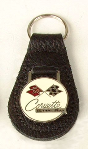 C2 Corvette Black Leather Key Fob