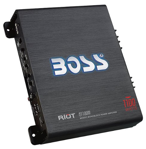 BOSS AUDIO R1100M Riot 1100-Watt Monoblock, Class A/B 2-8 Ohm Stable Monoblock Amplifier with Remote Subwoofer Level Control
