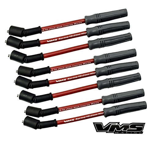 VMS Racing 10.2mm High Performance Engine SPARK PLUG IGNITION WIRES Wire Set in RED for GM LS1 LS2 LS3 LS4 LS6 LS7 LS9 LSA Engines