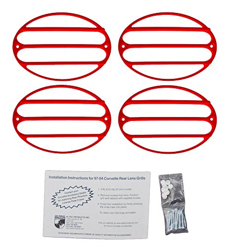 C5 Corvette 4pc Custom Painted Tail Light Cover Grilles - Torch Red 70 70U WA9075