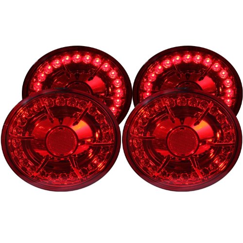 Anzo USA 321168 Chevrolet Corvette 4 Pcs All Red LED Tail Light Assembly - (Sold in Pairs)