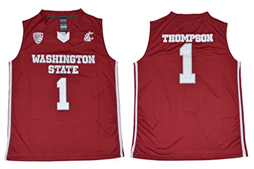 WEENKS Men's Klay Thompson Washington State Cougars 1 College Basketball Jersey M Red