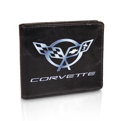 Corvette C5 Logo Black Leather Wallet