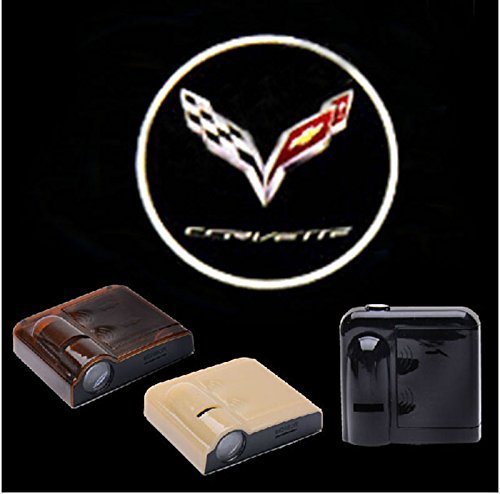 2PCS 5W Universal Wireless No Drill Magnetic Car LED Door Welcome Projector Logo Ghost Shadow Laser Lights for Corvette