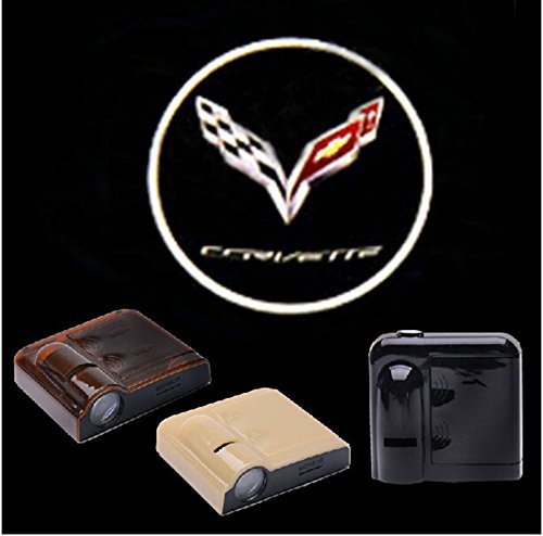 2PCS 5W Universal Wireless No Drill Magnetic Car LED Door Welcome Projector Logo Ghost Shadow Laser Lights for Corvette