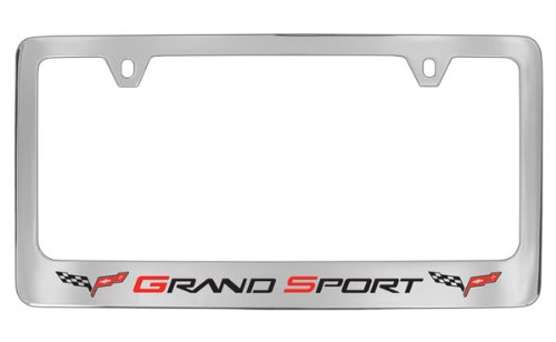 Chevrolet Corvette C6 Grand Sport Chrome Plated Metal License Plate Frame Holder Chevrolet Corvette C6 Grand Sport Chrome Plated Metal License Plate Frame Holder