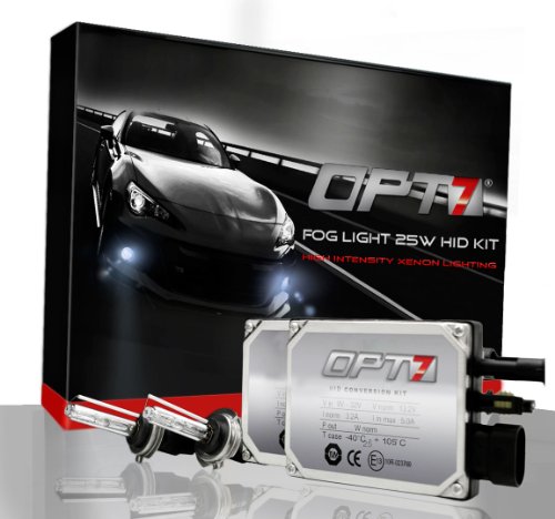 OPT7® Blitz Fog Light 25w HID Kit w/ Relay Harness & Capacitors - 2 Year Warranty - H10 (10000K, Deep Blue)