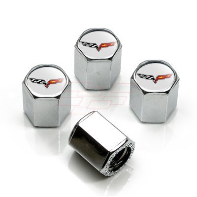 Chevrolet Corvette C6 Logo Chrome Tire Stem Valve Caps Chevrolet Corvette C6 Logo Chrome Tire Stem Valve Caps