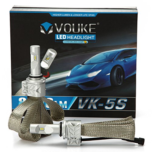 VK-5S 9006 8000LM LED Headlight Conversion Kit, Low beam headlamp, Fog Driving Light, HID or Halogen Head light Replacement, 6500K Xenon White, 1 Pair- 2 Year Warranty
