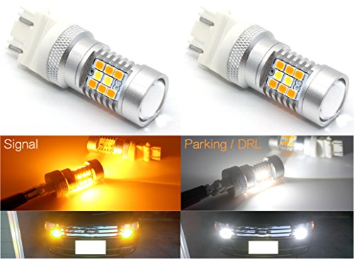 Cllena Super Bright White / Amber Switchback LED Bulbs 3157 3047 3057 3155 3457 4057 4157 for Turn Signal Lights