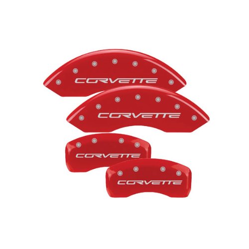 MGP Caliper Covers Chevrolet Corvette C6 2005 2006 2007 2008 2009 2010 2011 2012 (Licensed Logo) - Red