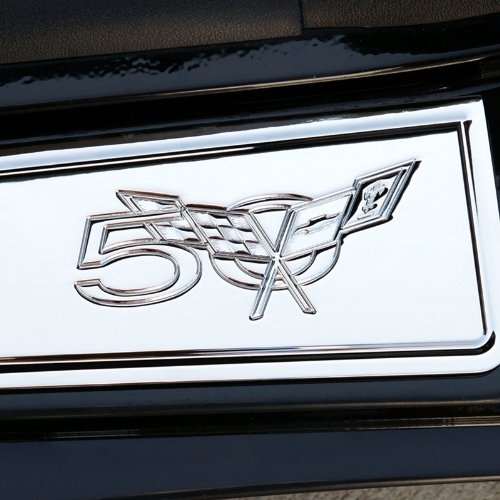 Corvette Door Sill Plates - Billet Chrome with 50th Anniversary Logo : C5 & Z06