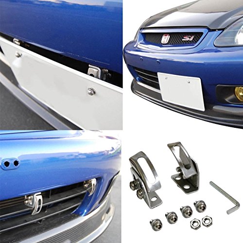 iJDMTOY Universal Fit JDM Bumper License Plate Relocator Bracket Holder w/ Angle Adjustable for JDM Style